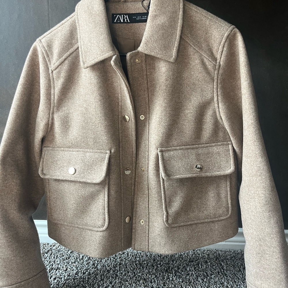 Zara Camel Wool Blend Jacket